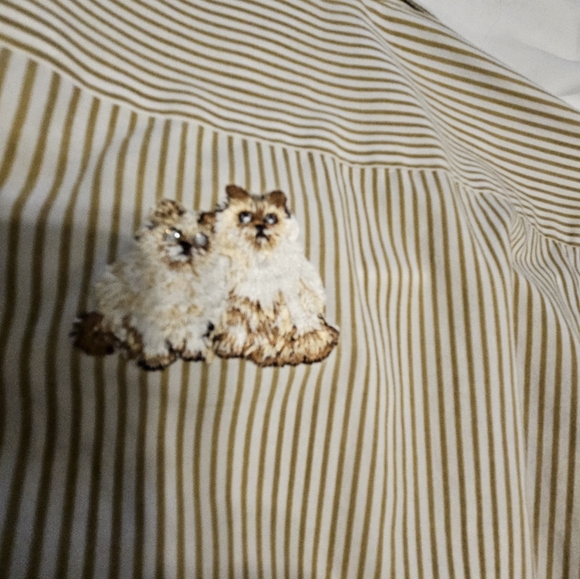 Vintage Las Olas Wearable Art W/ 7 Glitter Eyed Persian And Other Cats - Picture 15 of 16